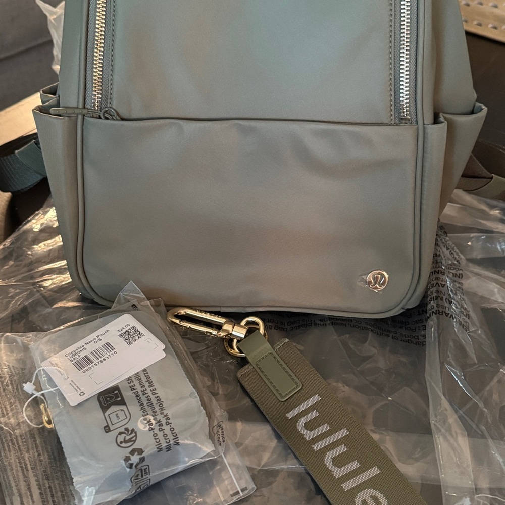 Lululemon City Essentials Small Backpack, Nano Pouch & Never Lost Keychain